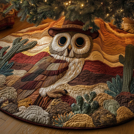 Desert Owl Quilted Tree Skirt GFTOYC2349