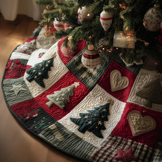 Christmas Patchwork Quilted Tree Skirt GFTOYC2351