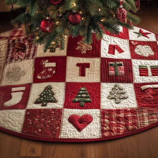 Christmas Patchwork Quilted Tree Skirt GFTOYC2353