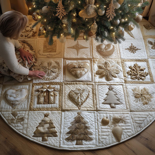Christmas Patchwork Quilted Tree Skirt GFTOYC2356