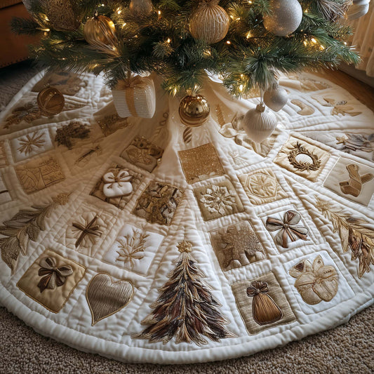 Christmas Patchwork Quilted Tree Skirt GFTOYC2357
