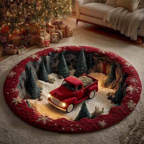 Red Delivery Quilted Round Mat GFTOYC2389