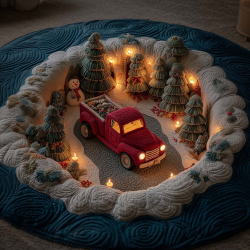 Red Delivery Quilted Round Mat GFTOYC2390