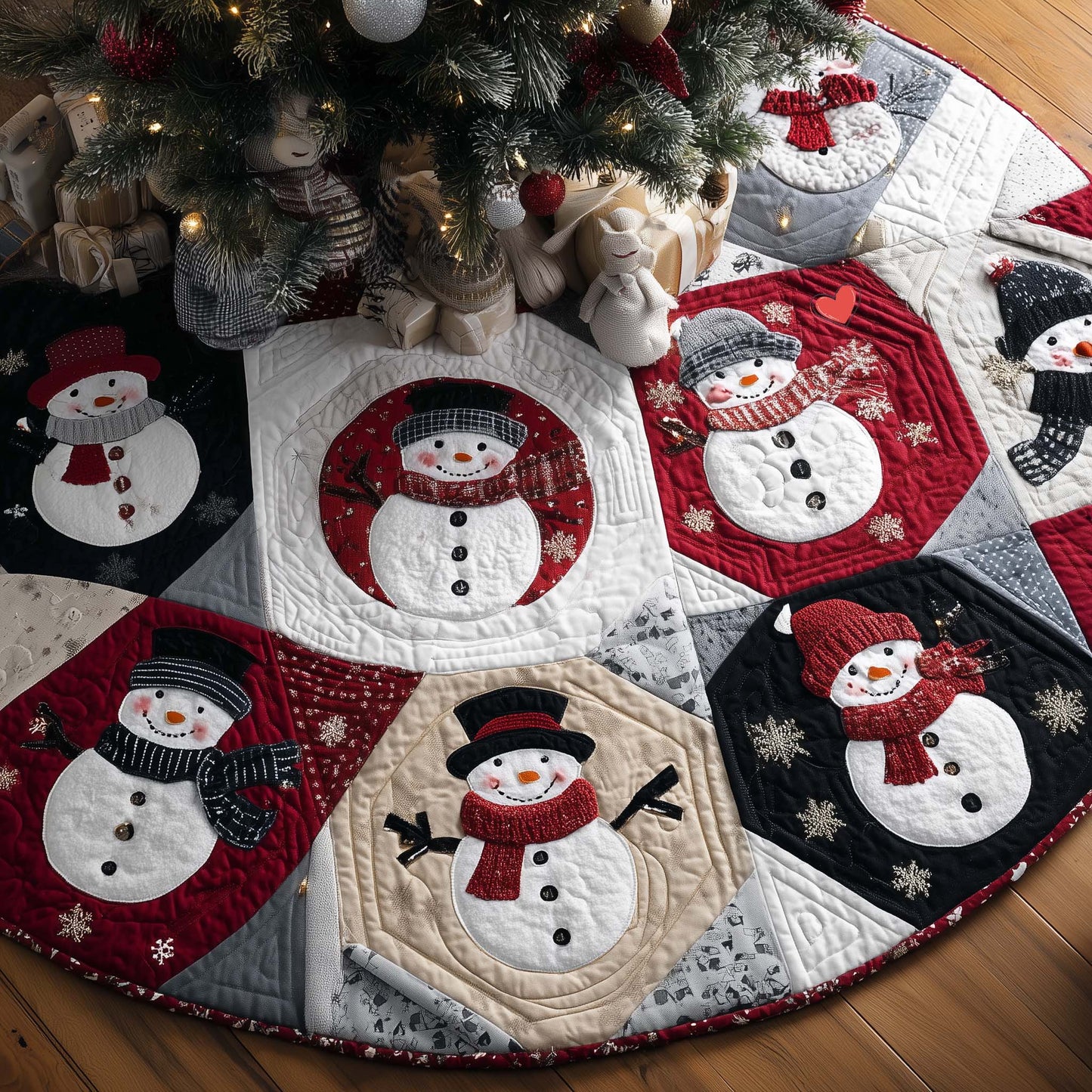Jolly Snowman Quilted Tree Skirt GFTOYC2422