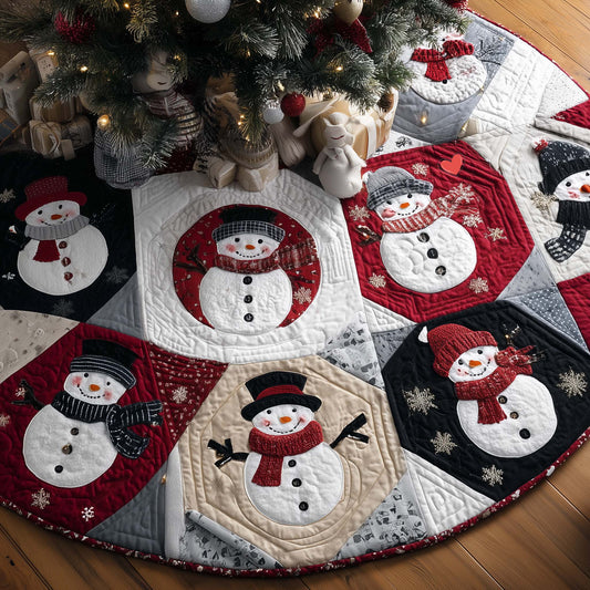 Jolly Snowman Quilted Tree Skirt GFTOYC2422