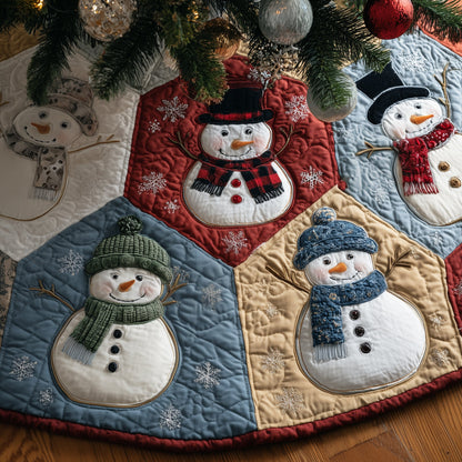Jolly Snowman Quilted Tree Skirt GFTOYC2425