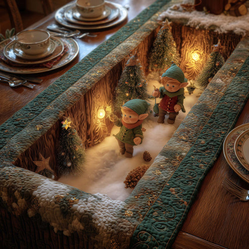 Elf Giggling Quilted Table Runner GFTOYC2444