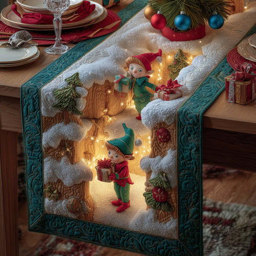 Elf Giggling Quilted Table Runner GFTOYC2448