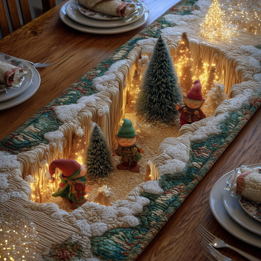 Elf Giggling Quilted Table Runner GFTOYC2449