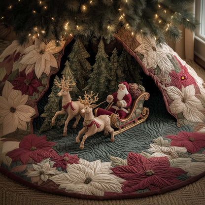 Santa Sleigh Quilted Tree Skirt GFTOYC2451
