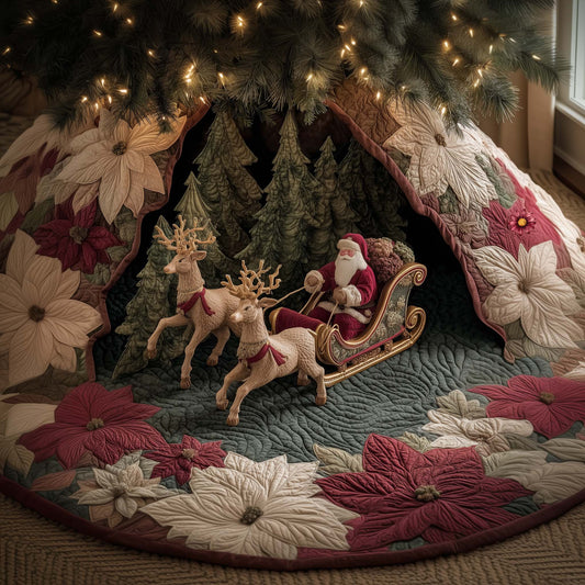 Santa Sleigh Quilted Tree Skirt GFTOYC2451