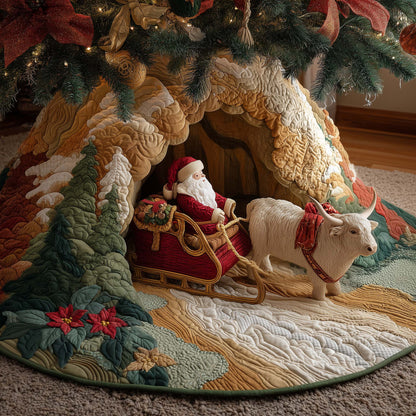 Highland Sleigh Quilted Tree Skirt GFTOYC2454