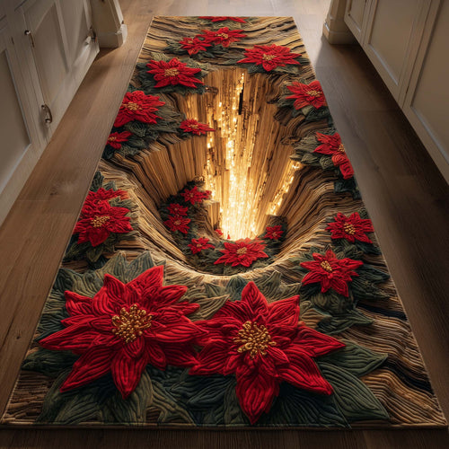 Festive Poinsettia Runner Rug GFTOYC2571