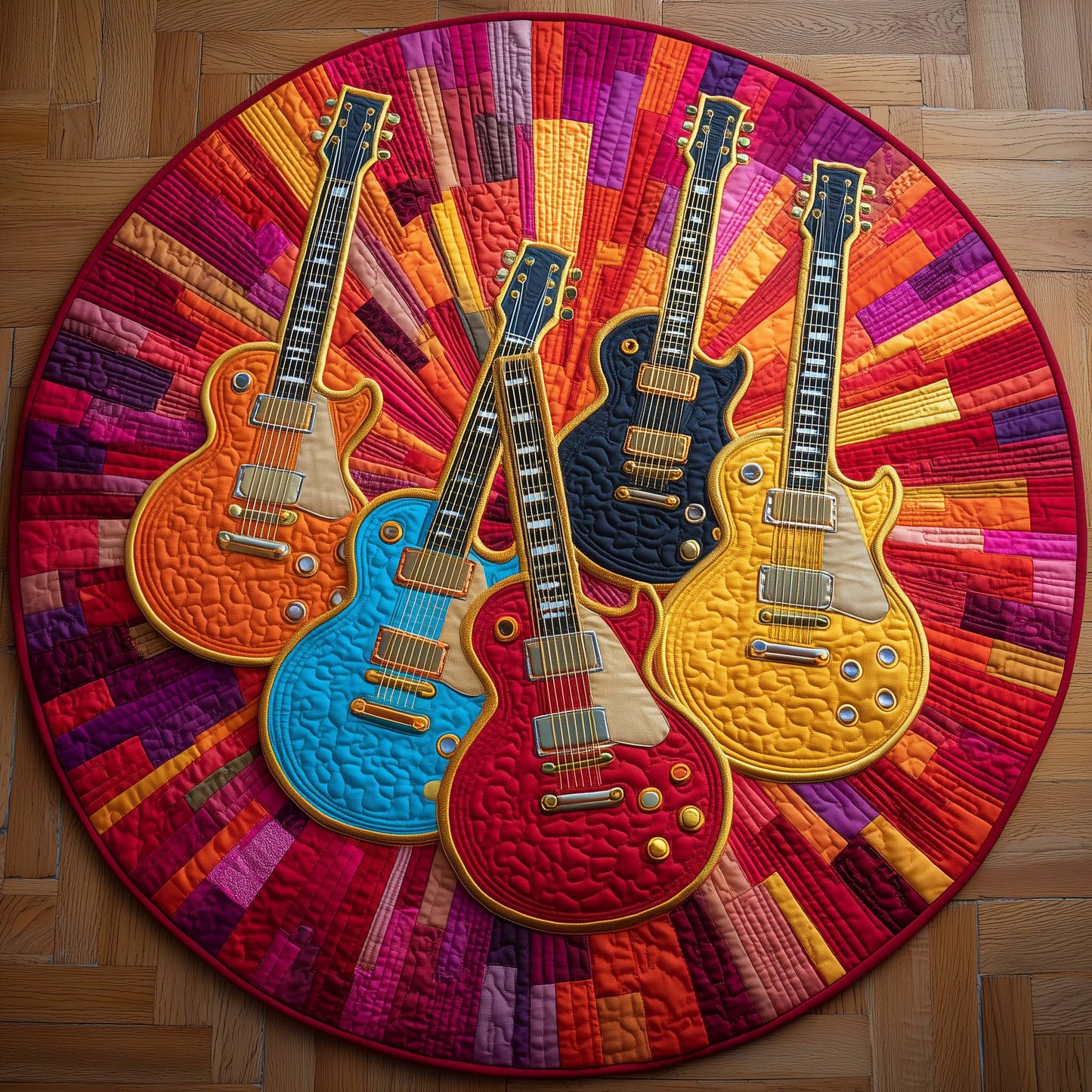 Guitar Dream Quilted Round Mat GFTOYC2644