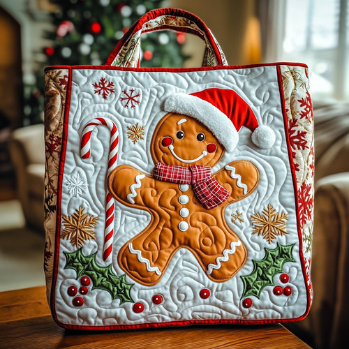 Gingerbread Christmas Quilted Tote Bag GFTOYC266
