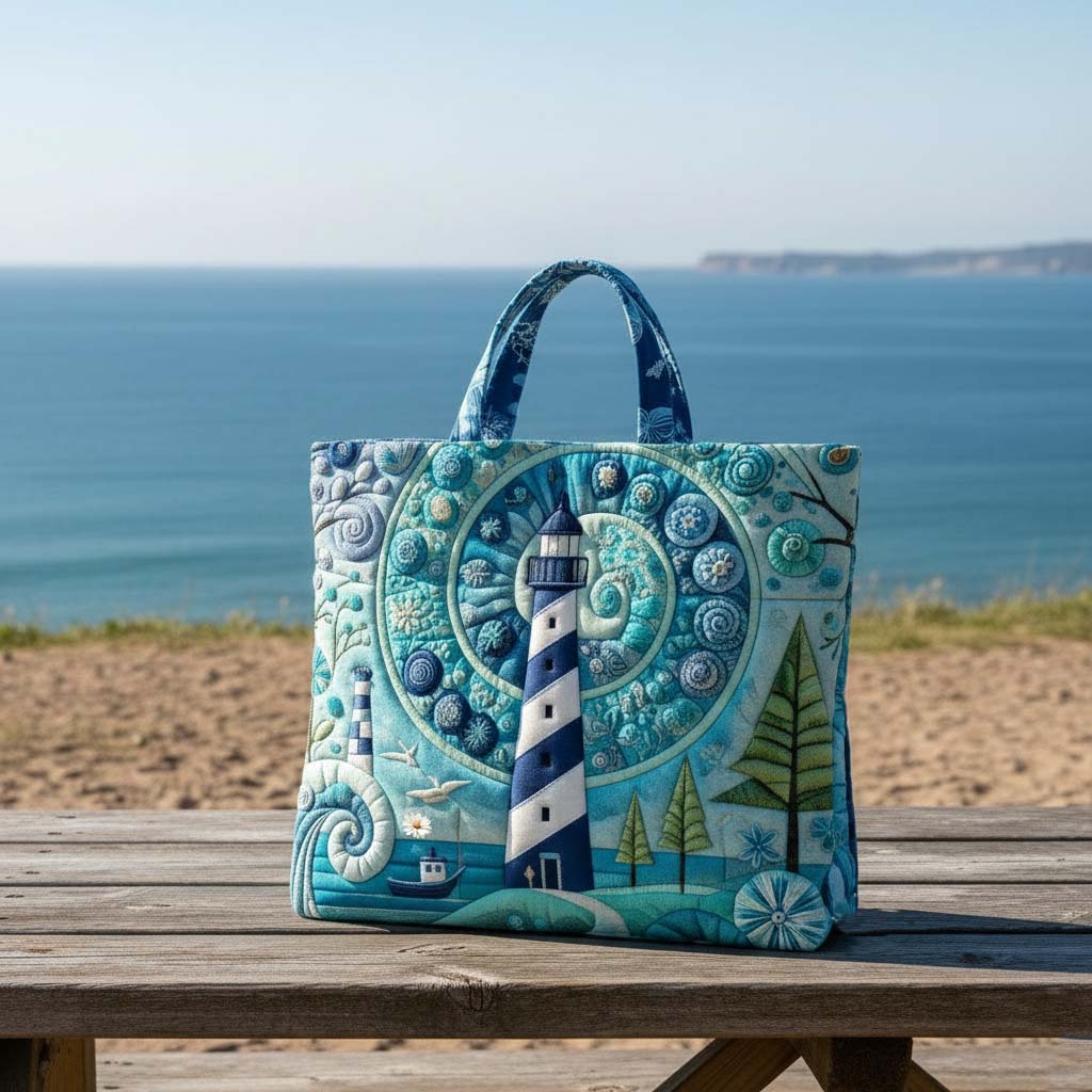 Lighthouse View Quilted Tote Bag GFTOYC2675