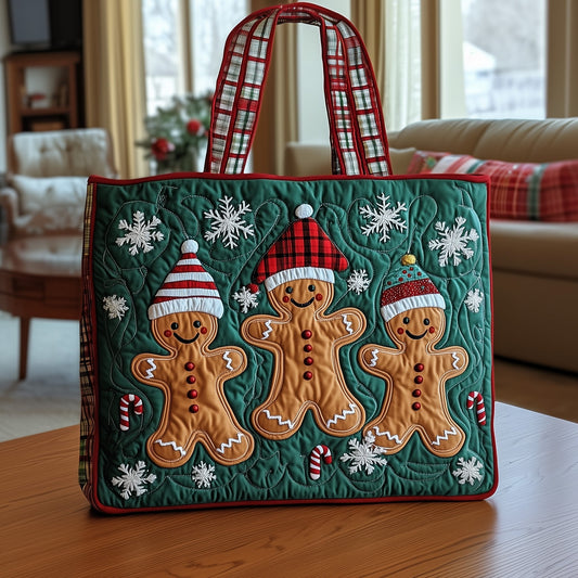 Gingerbread Christmas Quilted Tote Bag GFTOYC268