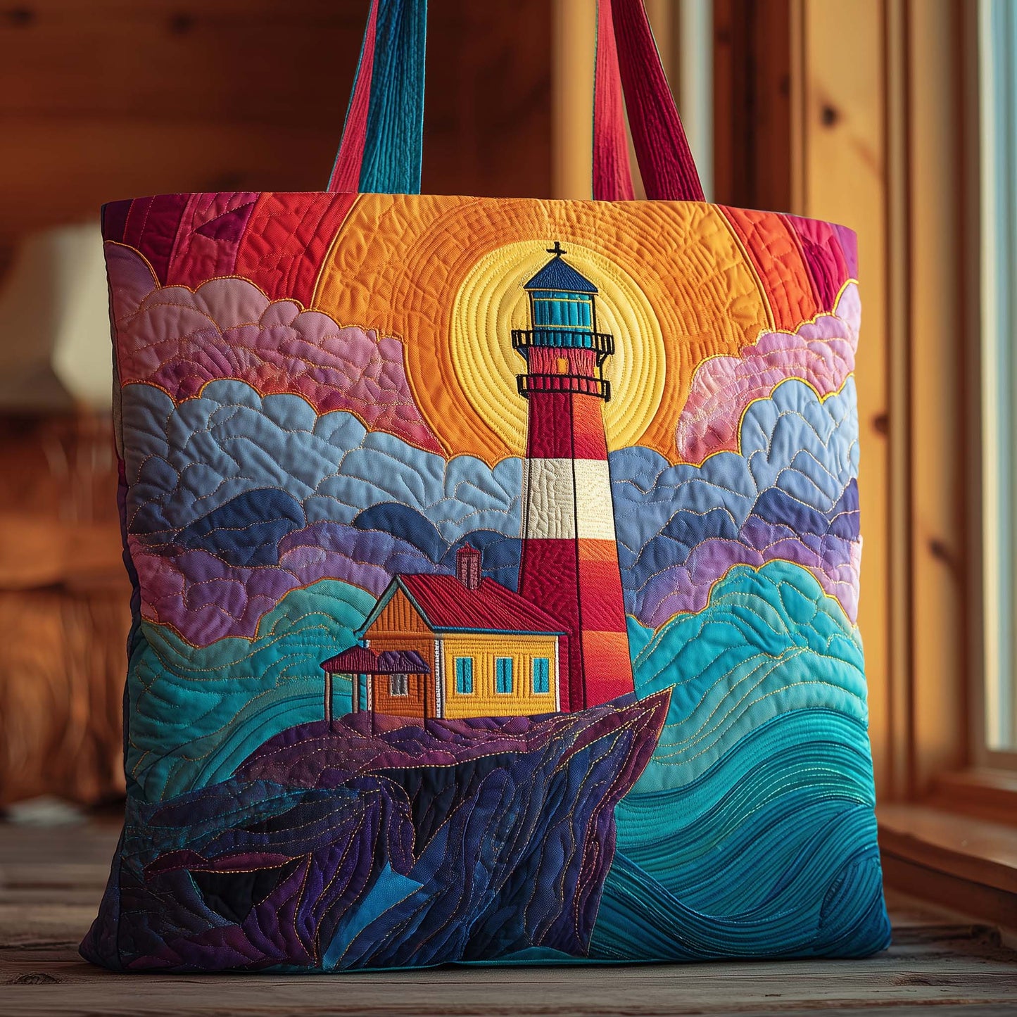 Lighthouse View Quilted Tote Bag GFTOYC2680