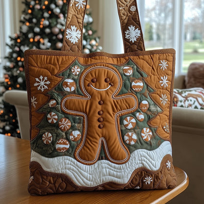 Gingerbread Christmas Quilted Tote Bag GFTOYC270