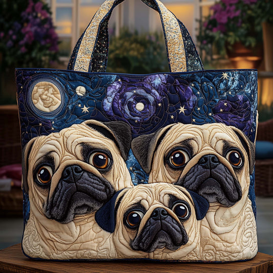 Pug Snuggle Quilted Tote Bag GFTOYC2761