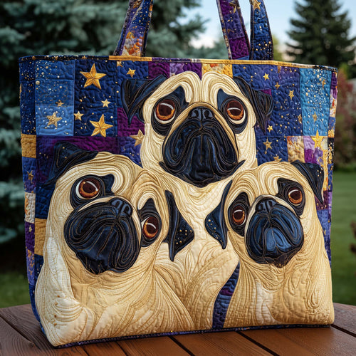 Pug Snuggle Quilted Tote Bag GFTOYC2762
