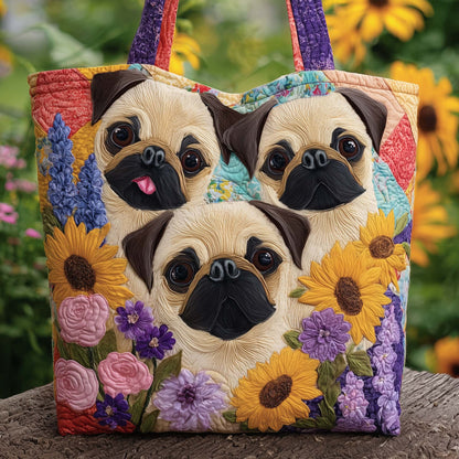 Pug Snuggle Quilted Tote Bag GFTOYC2763