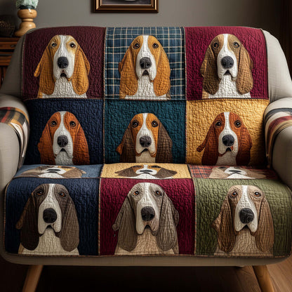 Basset Hound Quilted Sofa Cover GFTOYC2776