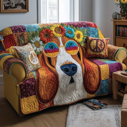 Basset Hound Quilted Sofa Cover GFTOYC2777