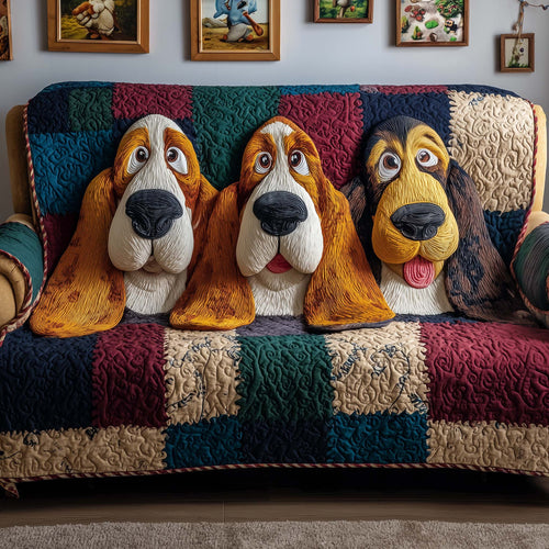 Basset Hound Quilted Sofa Cover GFTOYC2778