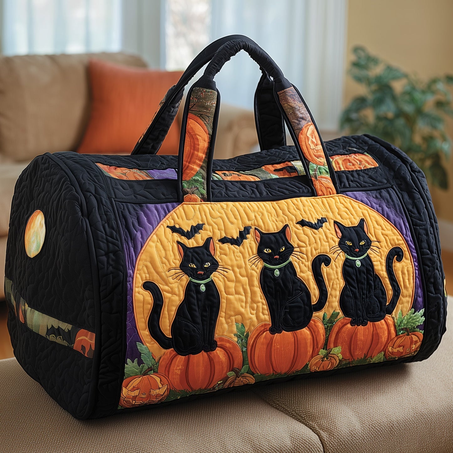 Halloween Cat Quilted Duffle Bag GFTOYC284