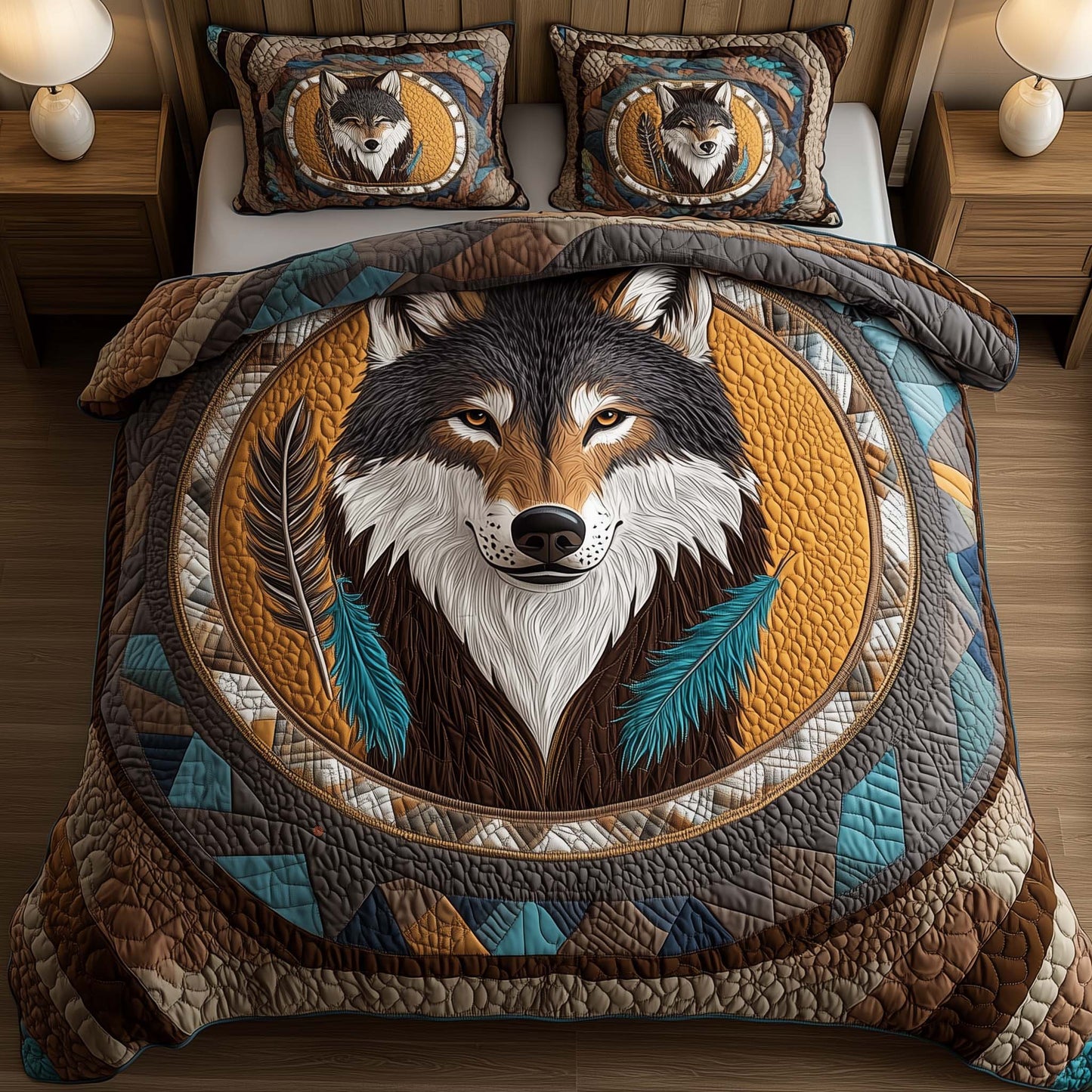 Golden Native 3-Piece Quilted Bedding Set GFTOYC2854