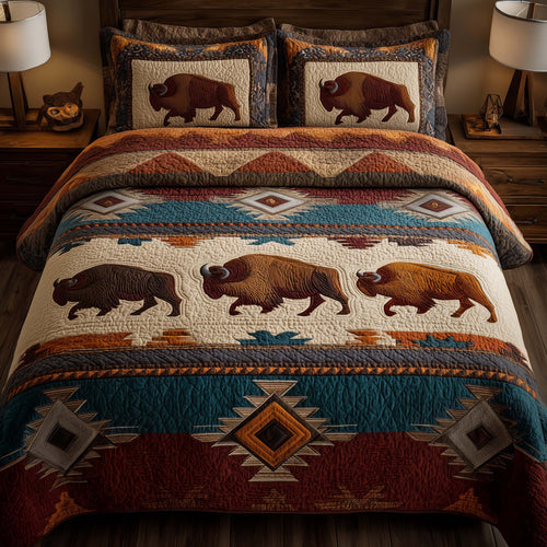 Golden Native 3-Piece Quilted Bedding Set GFTOYC2856