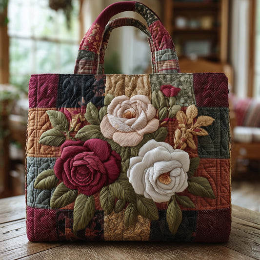 Rose Patchwork Quilted Tote Bag GFTOYC2860