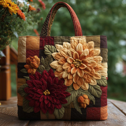 Dahlia Patchwork Quilted Tote Bag GFTOYC2862