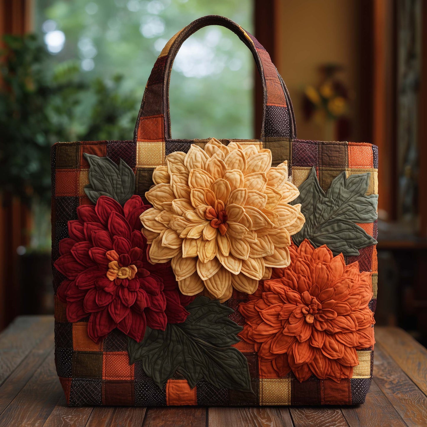 Dahlia Patchwork Quilted Tote Bag GFTOYC2863