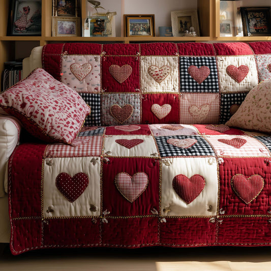 Tender Hearts Quilted Sofa Cover GFTOYC2865