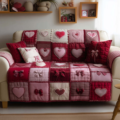 Tender Hearts Quilted Sofa Cover GFTOYC2868