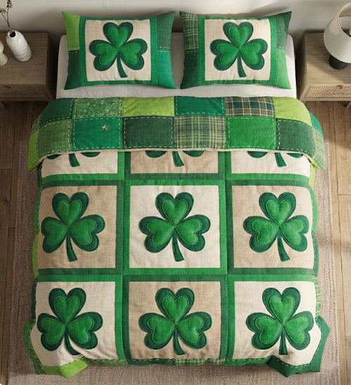 Emerald Shamrock 3-Piece Quilted Bedding Set GFTOYC2879