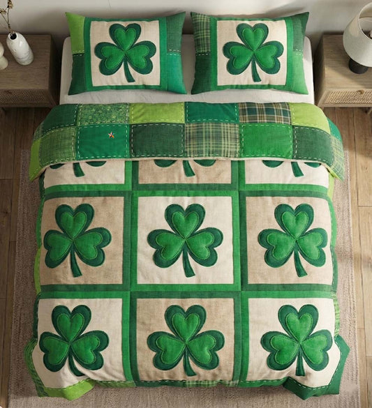 Emerald Shamrock 3-Piece Quilted Bedding Set GFTOYC2879