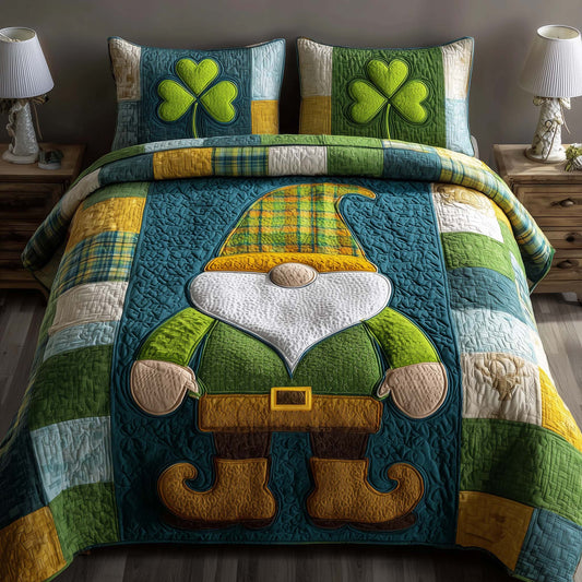 Emerald Shamrock 3-Piece Quilted Bedding Set GFTOYC2882