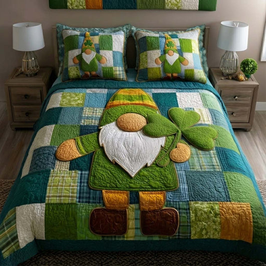 Emerald Shamrock 3-Piece Quilted Bedding Set GFTOYC2884