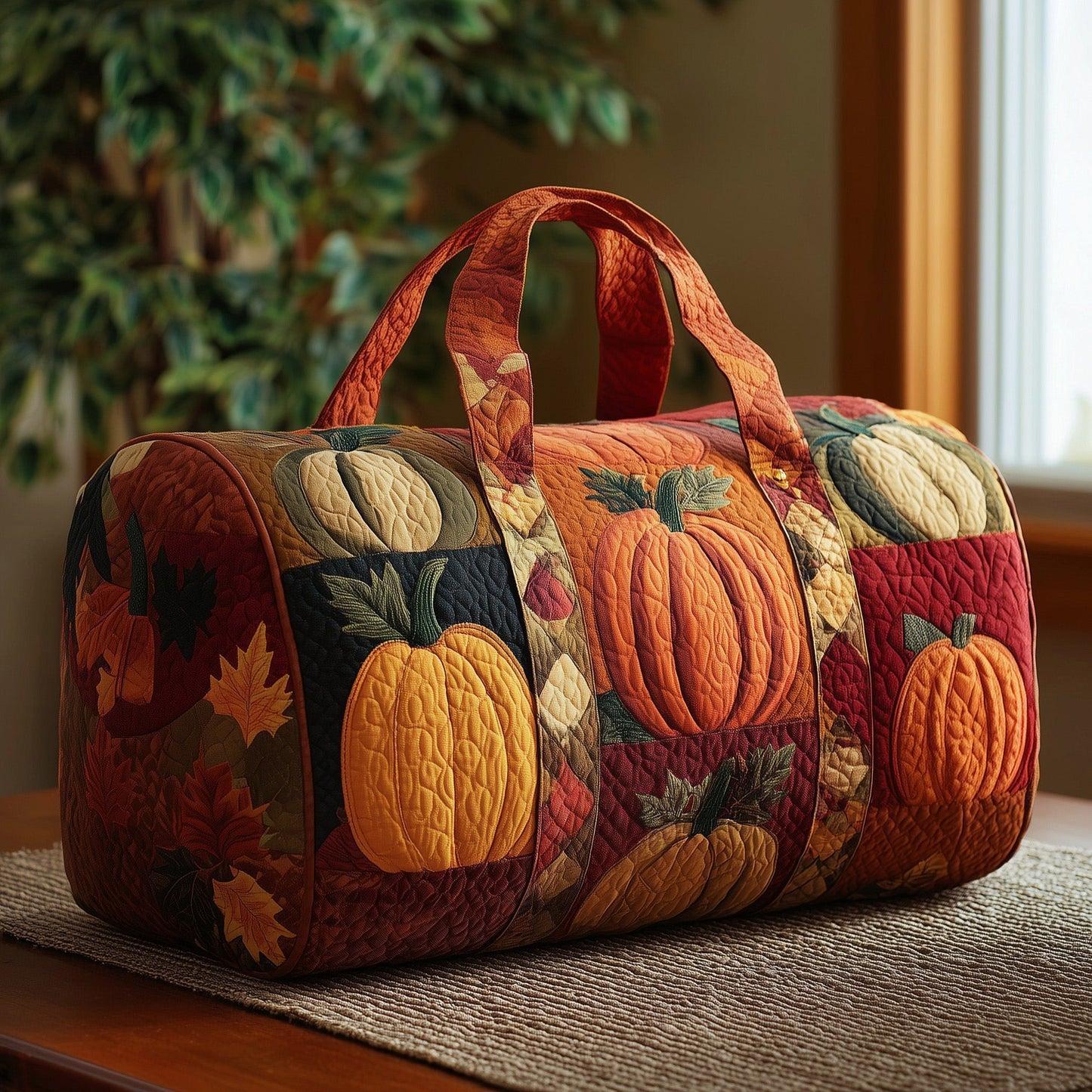 Autumn Pumpkin Quilted Duffle Bag GFTOYC28
