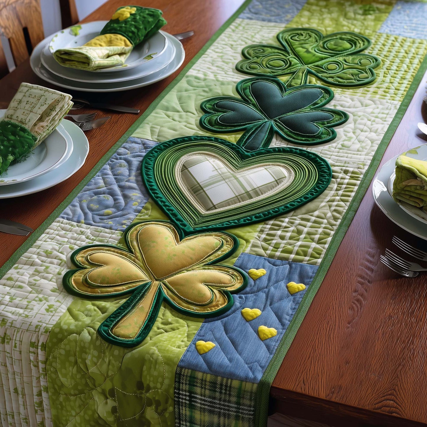 Emerald Blessing Quilted Table Runner GFTOYC2903