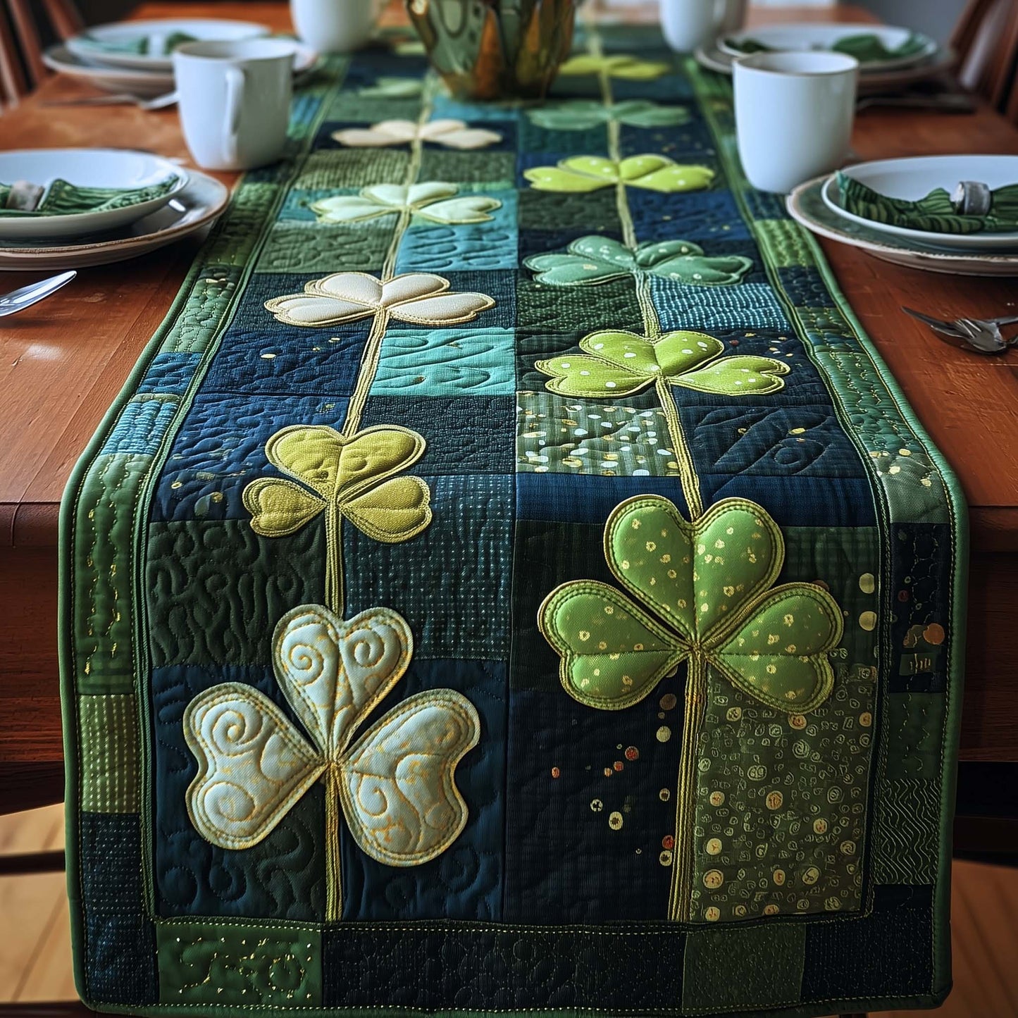 Emerald Blessing Quilted Table Runner GFTOYC2906