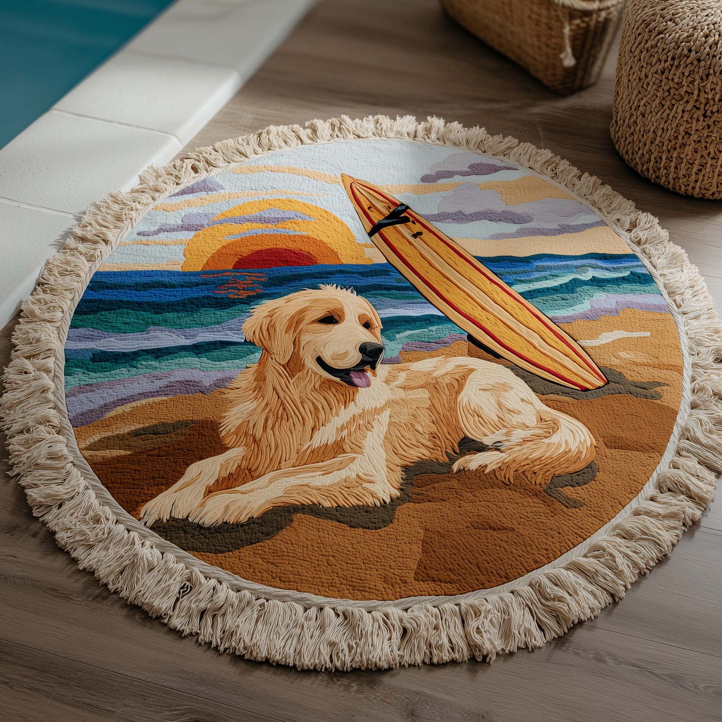 Golden Shore Round Beach Towel GFTOYC2938