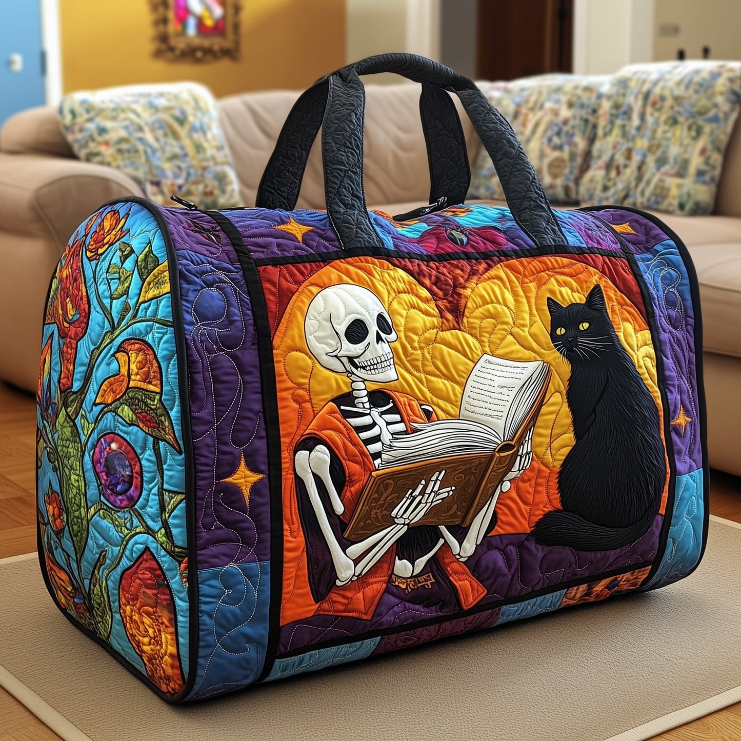 Halloween Cat Quilted Duffle Bag GFTOYC295