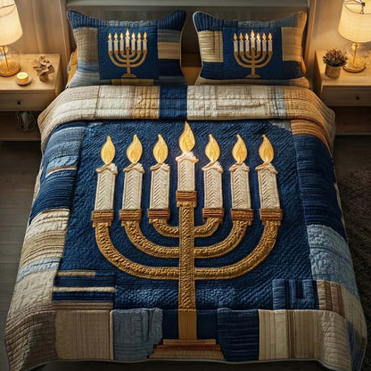 Hanukkah 3-Piece Quilted Bedding Set GFTOYC2966