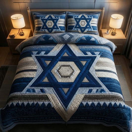 Hanukkah 3-Piece Quilted Bedding Set GFTOYC2967