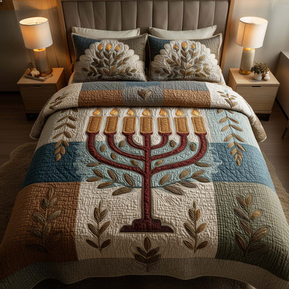 Hanukkah 3-Piece Quilted Bedding Set GFTOYC2968