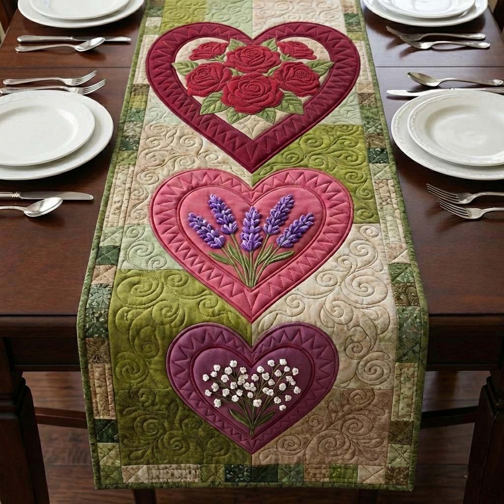 Floral Love Quilted Table Runner GFTOYC2977